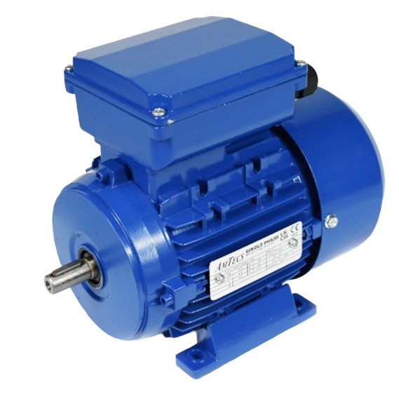 Blue electric motor on a white background